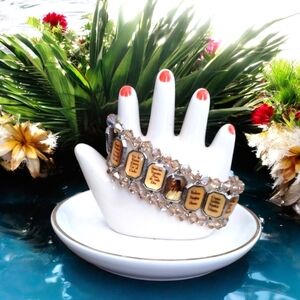 Religious Crystal Bead Bracelet